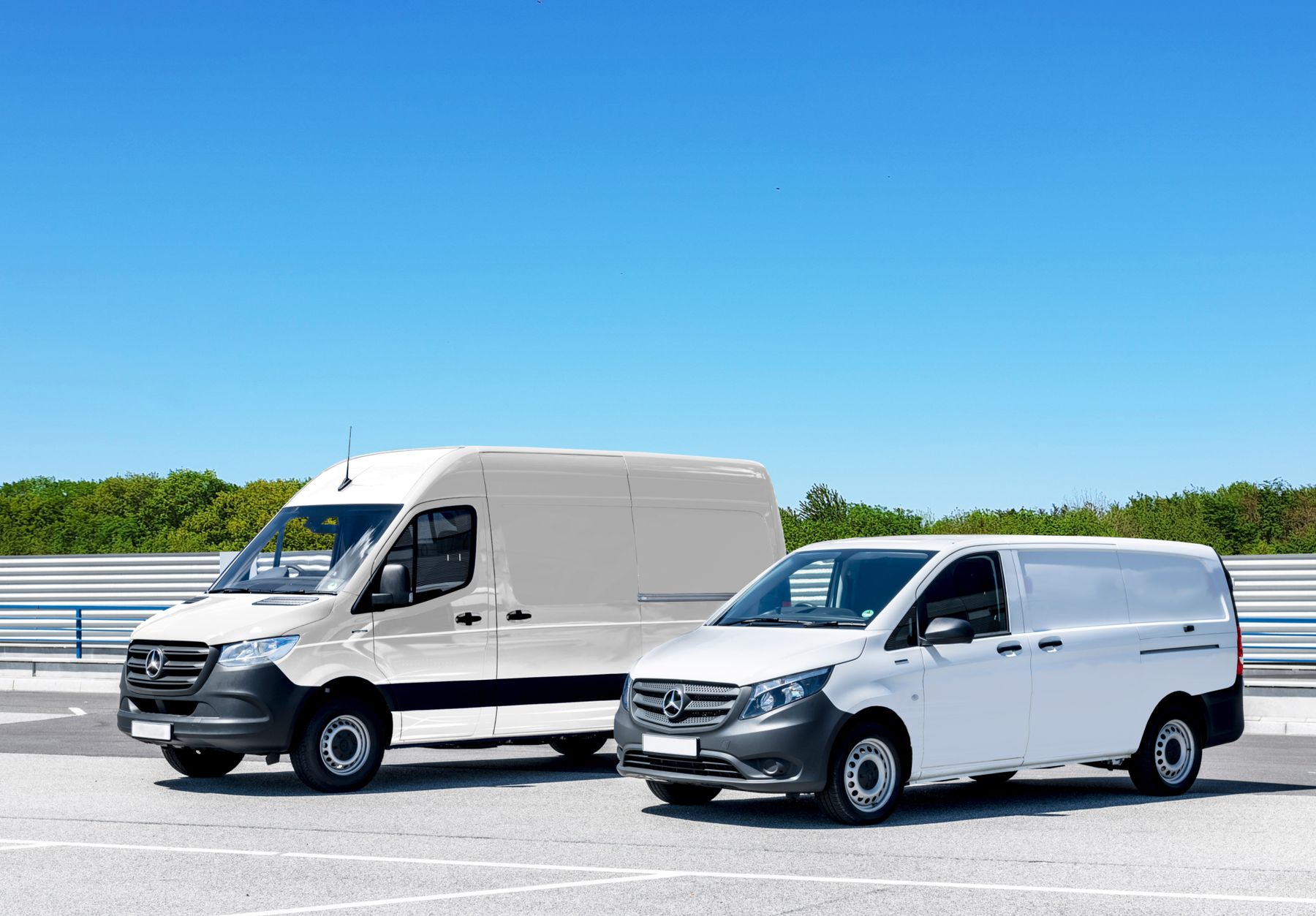 White Mercedes-Benz Sprinter van